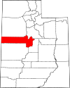 State map highlighting Juab County