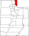 State map highlighting Rich County