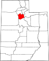 State map highlighting Salt Lake County