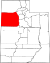 State map highlighting Tooele County