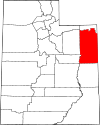 State map highlighting Uintah County