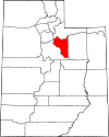 State map highlighting Wasatch County