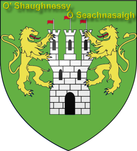 O'Shaughnessy  Ó Seachnasaigh Family Crest