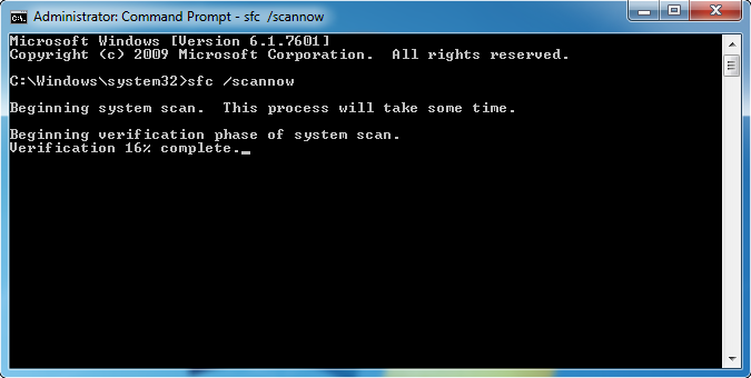 Command Prompt with administrator rights - sfc /scannow
